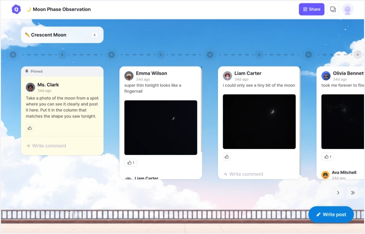 Timeline board preview